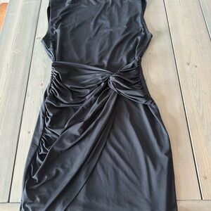 Dynamite Black Knot-Detail Sleeveless Mini Dress